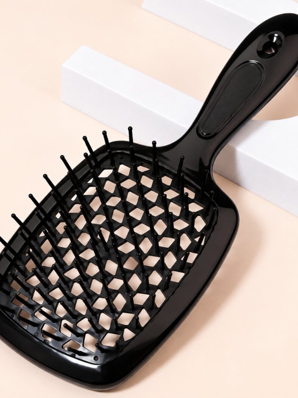 2 Vented Detangling Hair Brushes Black Pink Wet Dry Paddle Unbranded
